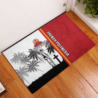 French Polynesia Armistice Day Rubber Doormat Lest We Forget Flag Style LT05 - Polynesian Pride