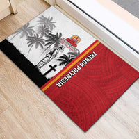French Polynesia Armistice Day Rubber Doormat Lest We Forget Flag Style LT05 - Polynesian Pride