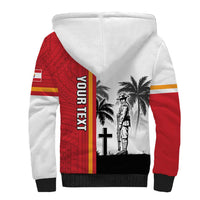 French Polynesia Armistice Day Sherpa Hoodie Lest We Forget Flag Style LT05 - Polynesian Pride