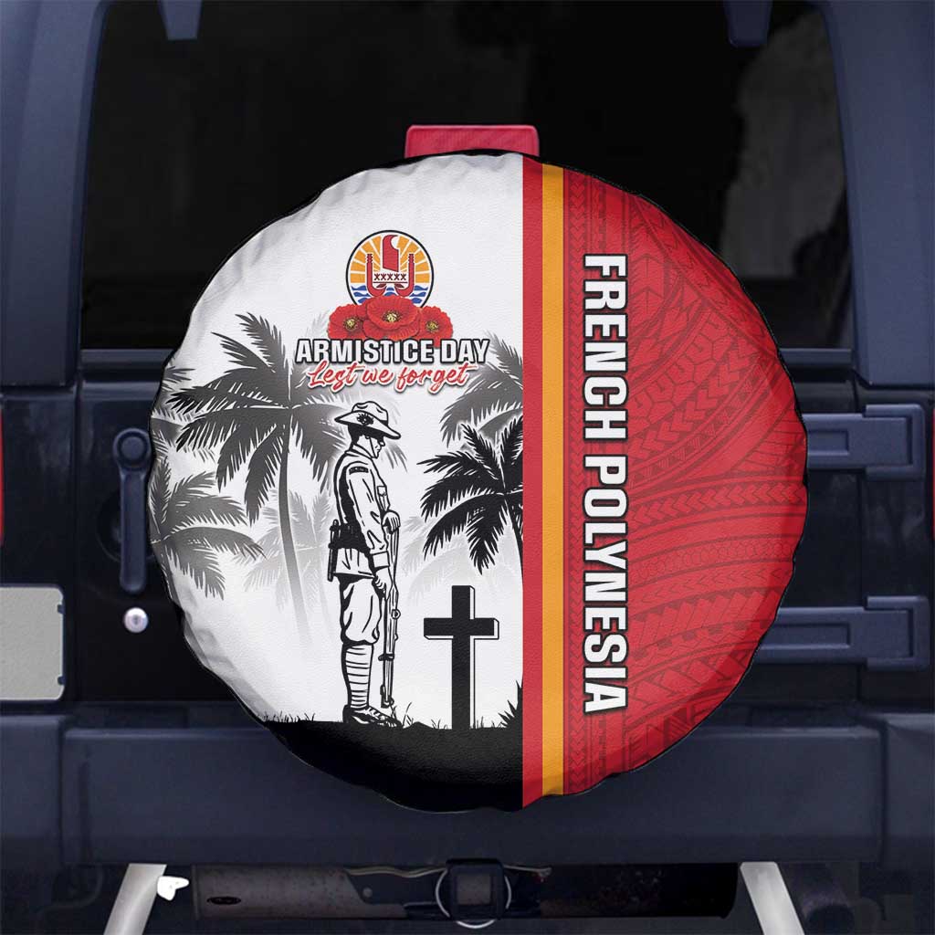 French Polynesia Armistice Day Spare Tire Cover Lest We Forget Flag Style LT05 - Polynesian Pride