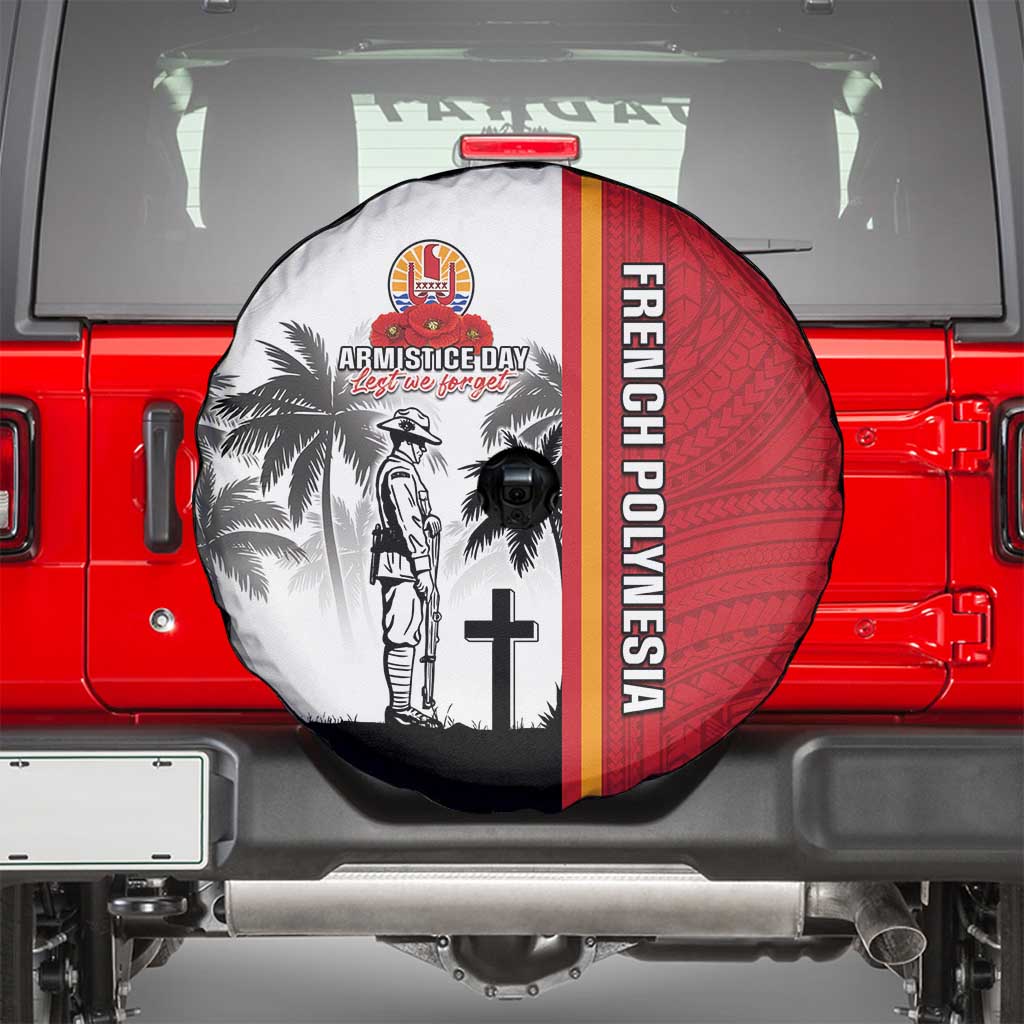 French Polynesia Armistice Day Spare Tire Cover Lest We Forget Flag Style LT05 - Polynesian Pride