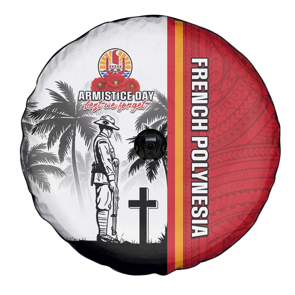 French Polynesia Armistice Day Spare Tire Cover Lest We Forget Flag Style LT05 - Polynesian Pride