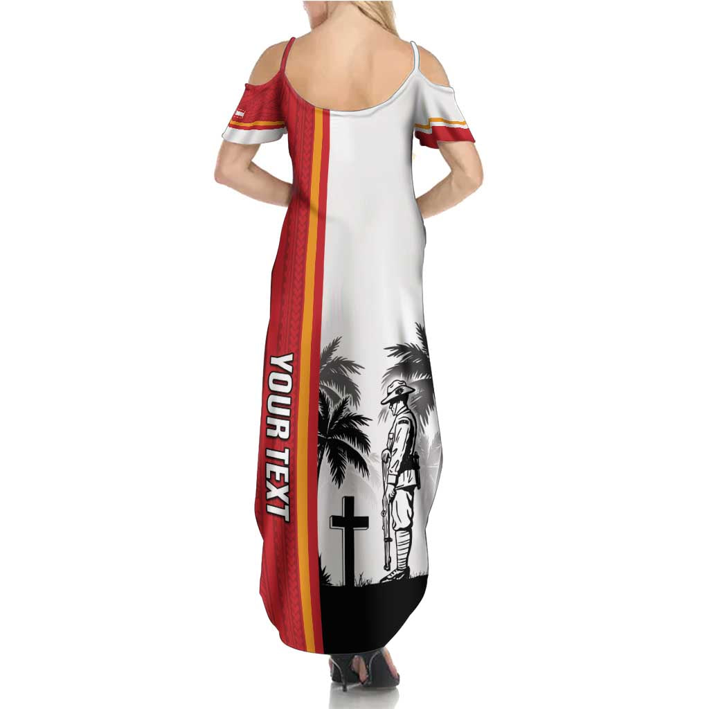 French Polynesia Armistice Day Summer Maxi Dress Lest We Forget Flag Style LT05 - Polynesian Pride