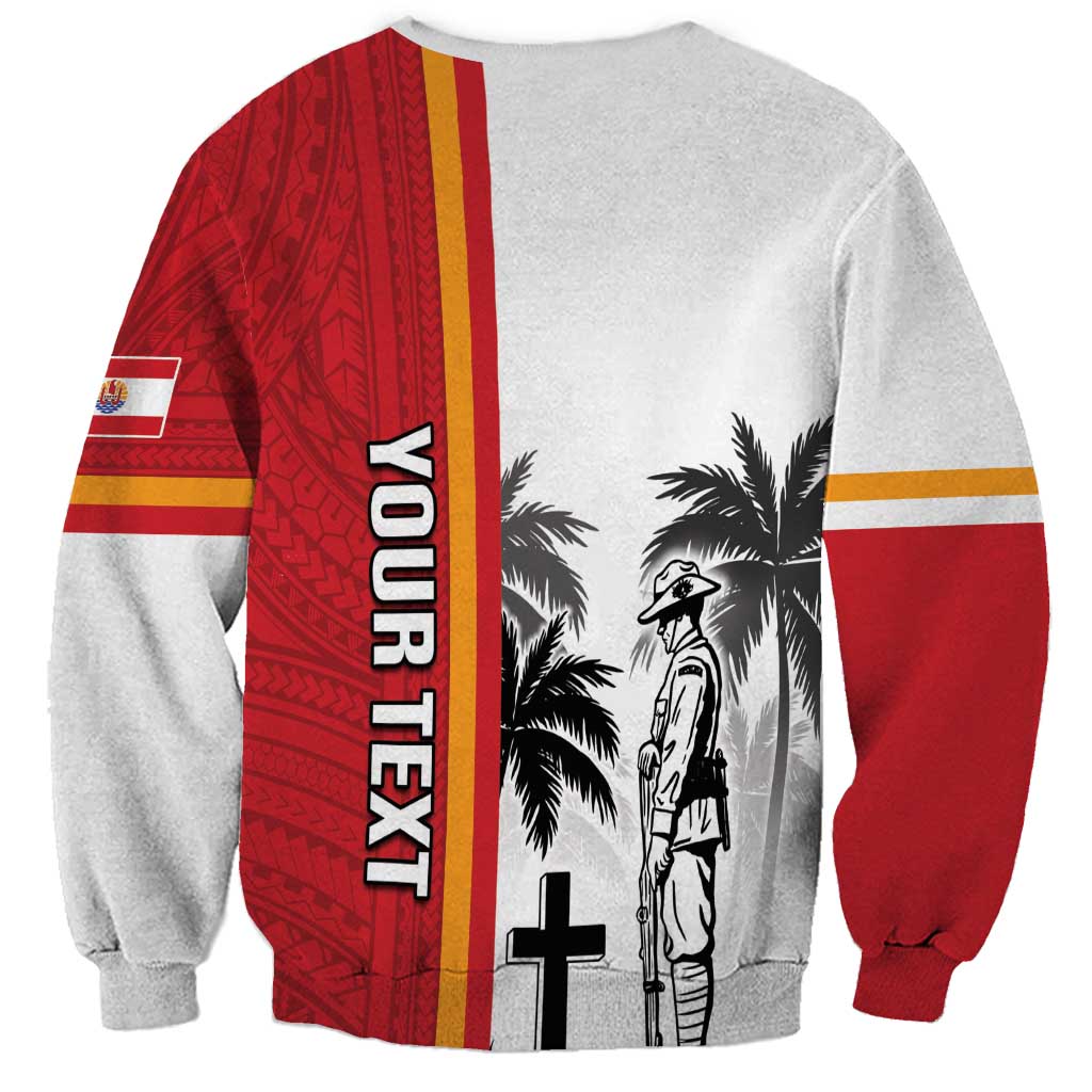 French Polynesia Armistice Day Sweatshirt Lest We Forget Flag Style LT05 - Polynesian Pride