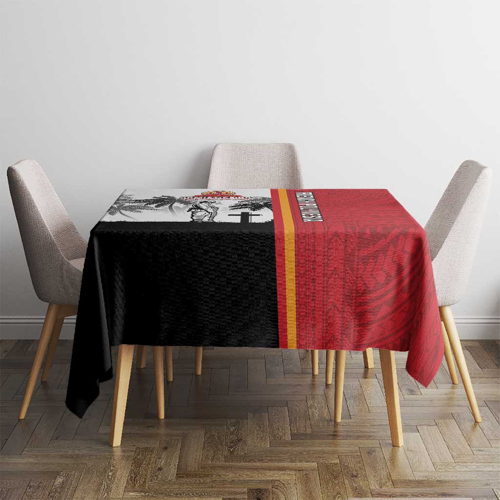 French Polynesia Armistice Day Tablecloth Lest We Forget Flag Style LT05 - Polynesian Pride