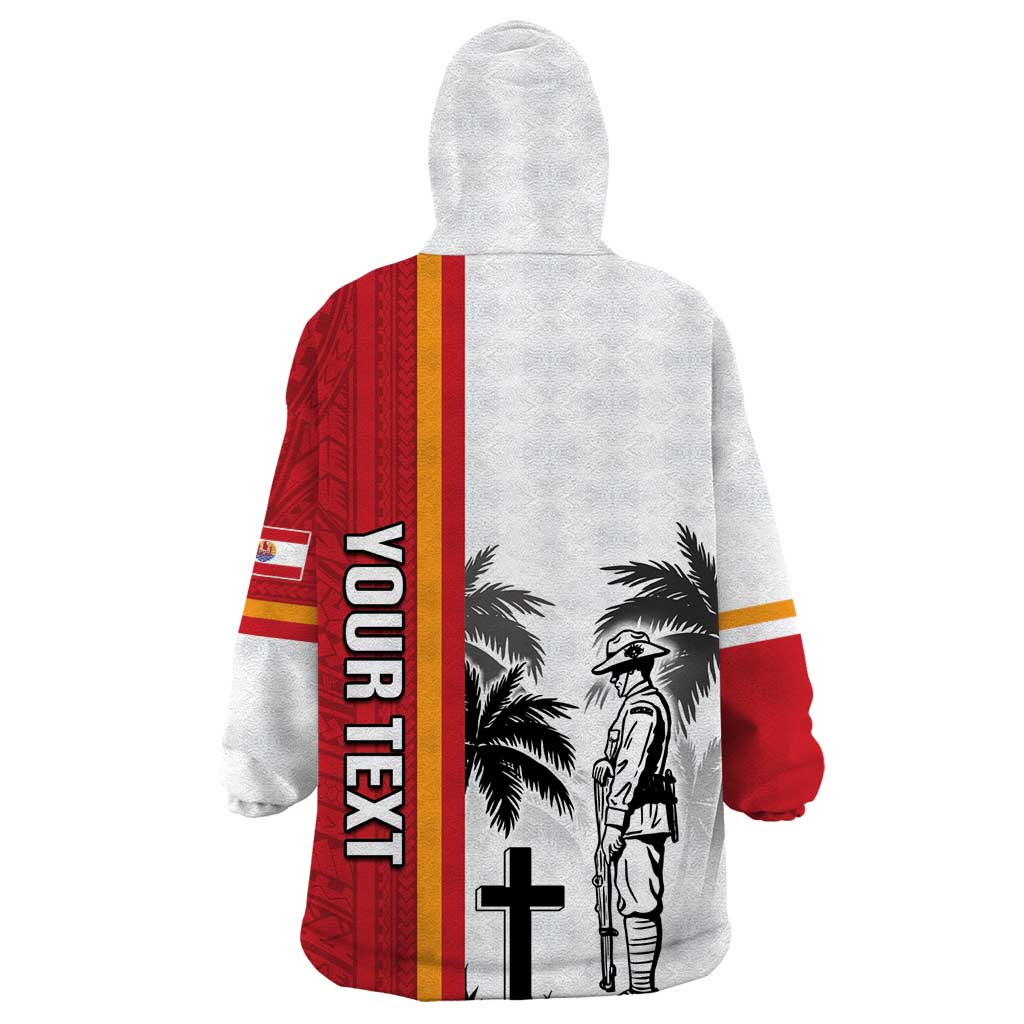 French Polynesia Armistice Day Wearable Blanket Hoodie Lest We Forget Flag Style LT05 - Polynesian Pride