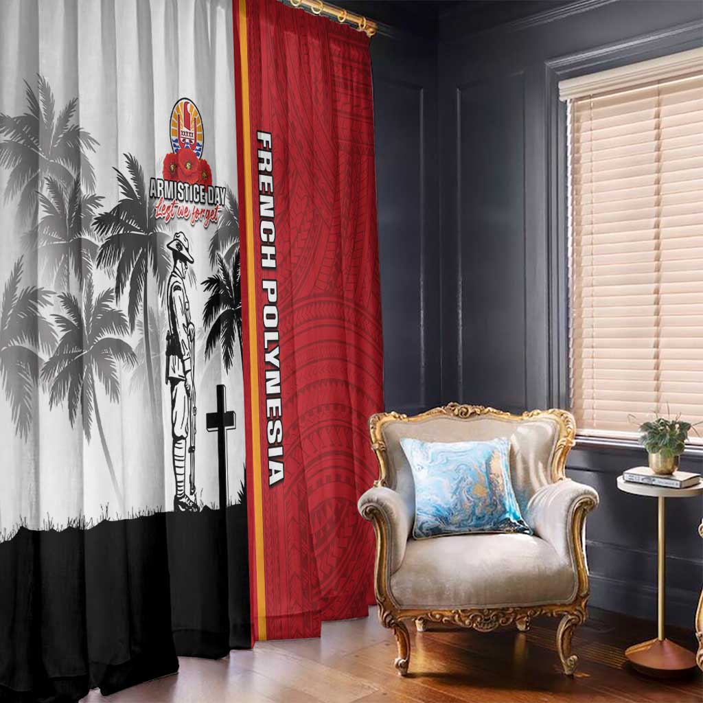 French Polynesia Armistice Day Window Curtain Lest We Forget Flag Style LT05 - Polynesian Pride