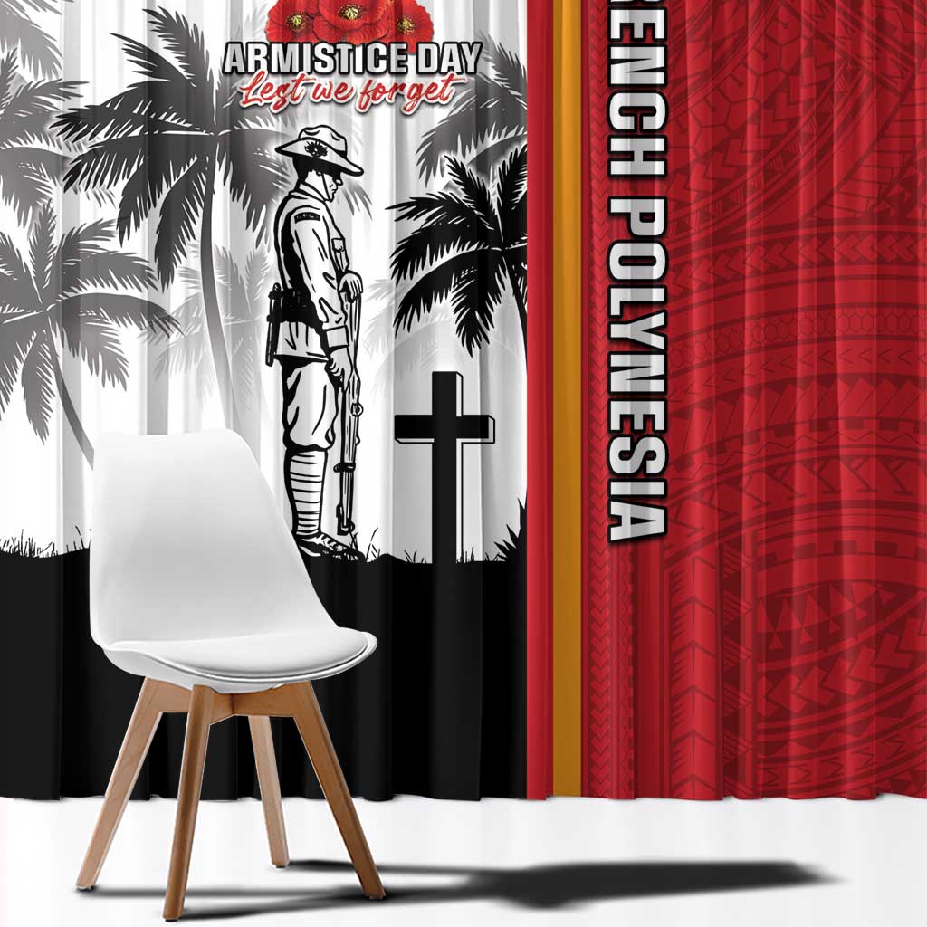 French Polynesia Armistice Day Window Curtain Lest We Forget Flag Style LT05 - Polynesian Pride