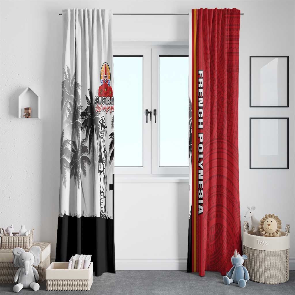 French Polynesia Armistice Day Window Curtain Lest We Forget Flag Style LT05 - Polynesian Pride