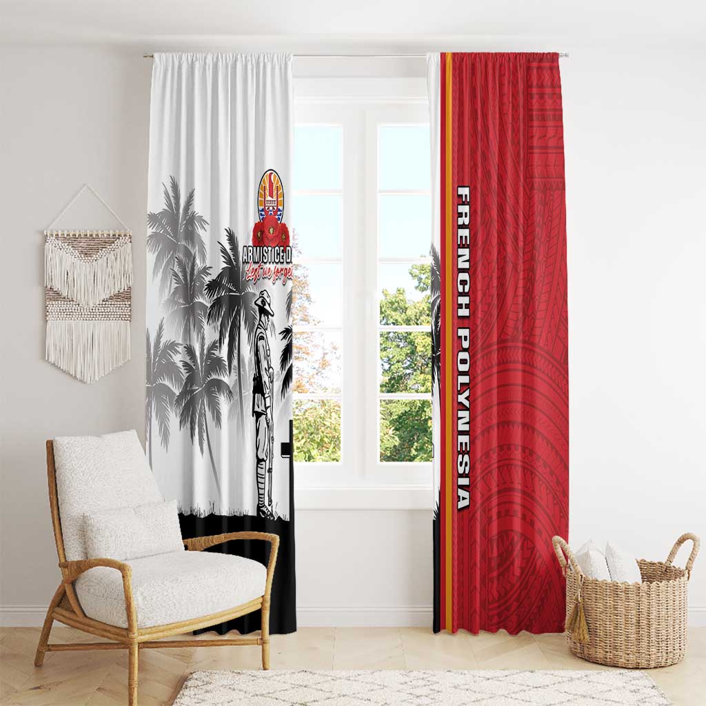 French Polynesia Armistice Day Window Curtain Lest We Forget Flag Style LT05 - Polynesian Pride