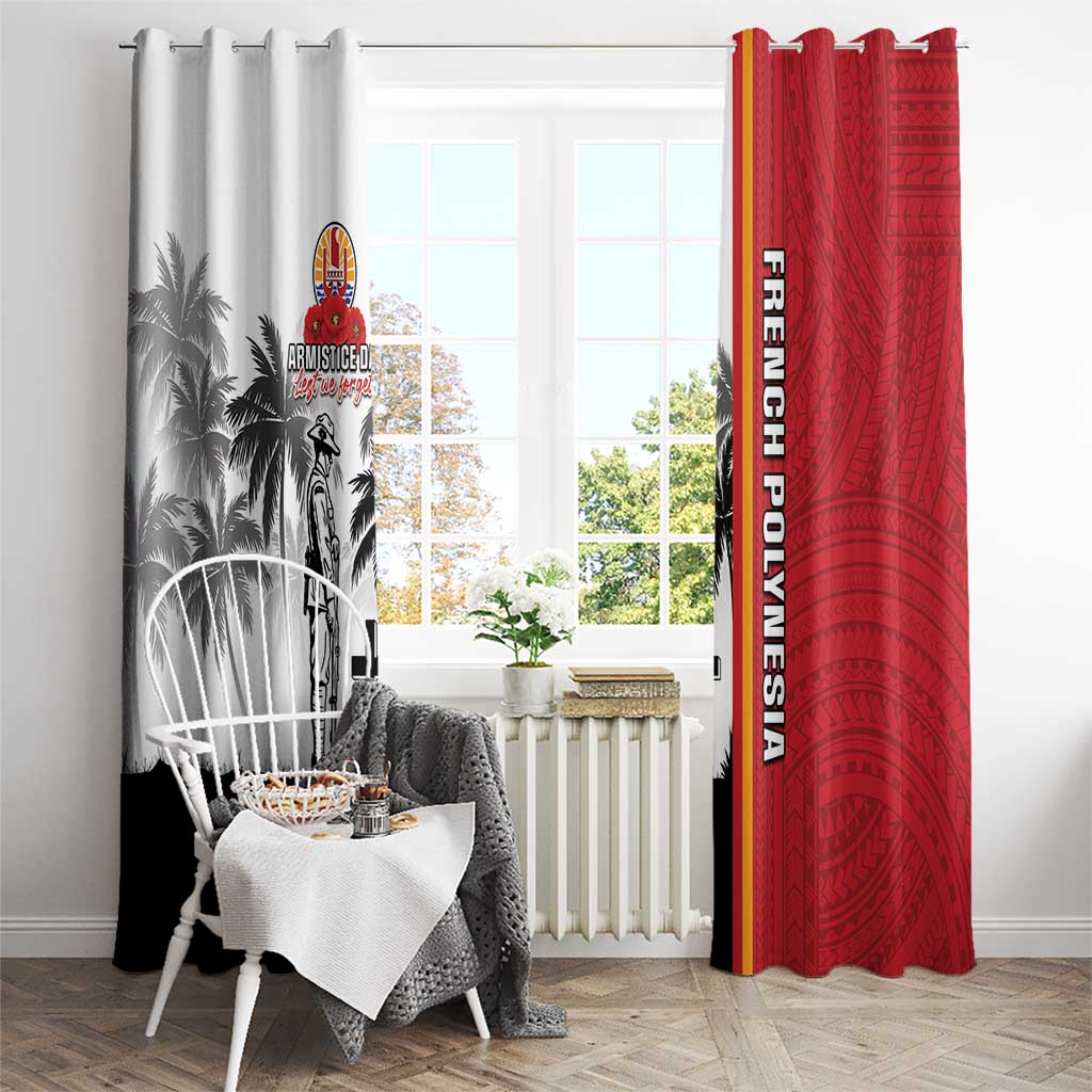 French Polynesia Armistice Day Window Curtain Lest We Forget Flag Style LT05 - Polynesian Pride