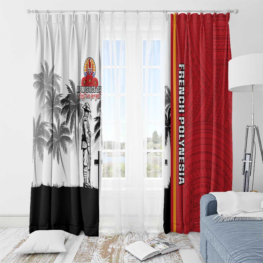 French Polynesia Armistice Day Window Curtain Lest We Forget Flag Style LT05 - Polynesian Pride