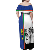 New Caledonia Armistice Day Family Matching Off Shoulder Maxi Dress and Hawaiian Shirt Lest We Forget Flag Style