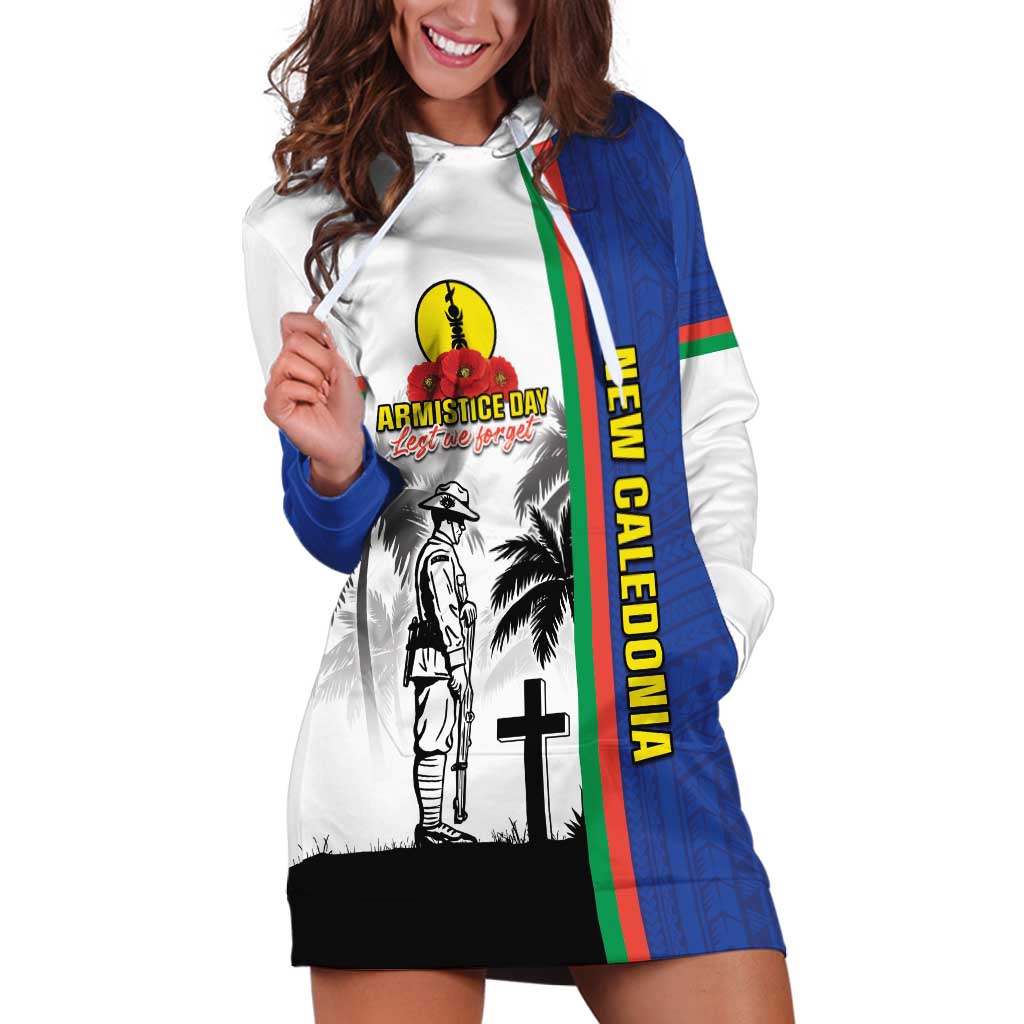 New Caledonia Armistice Day Hoodie Dress Lest We Forget Flag Style