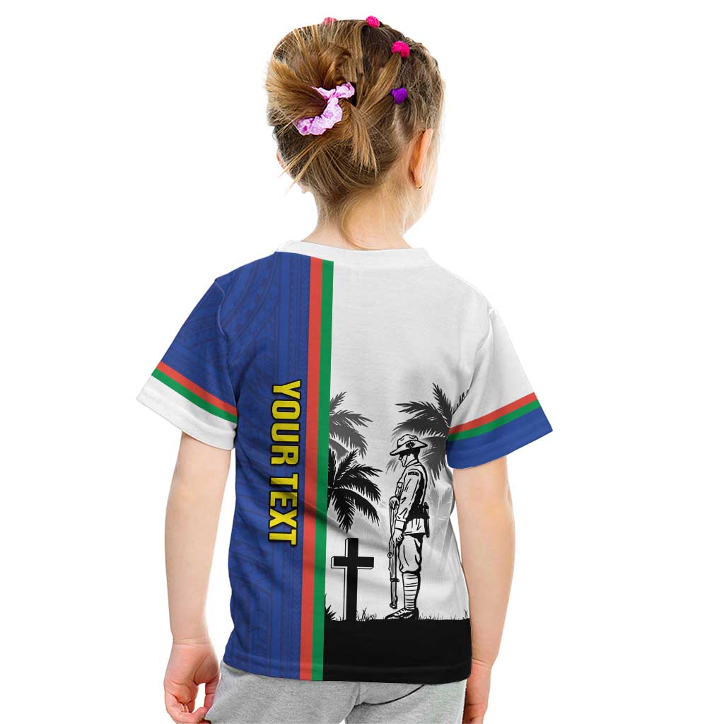 New Caledonia Armistice Day Kid T Shirt Lest We Forget Flag Style