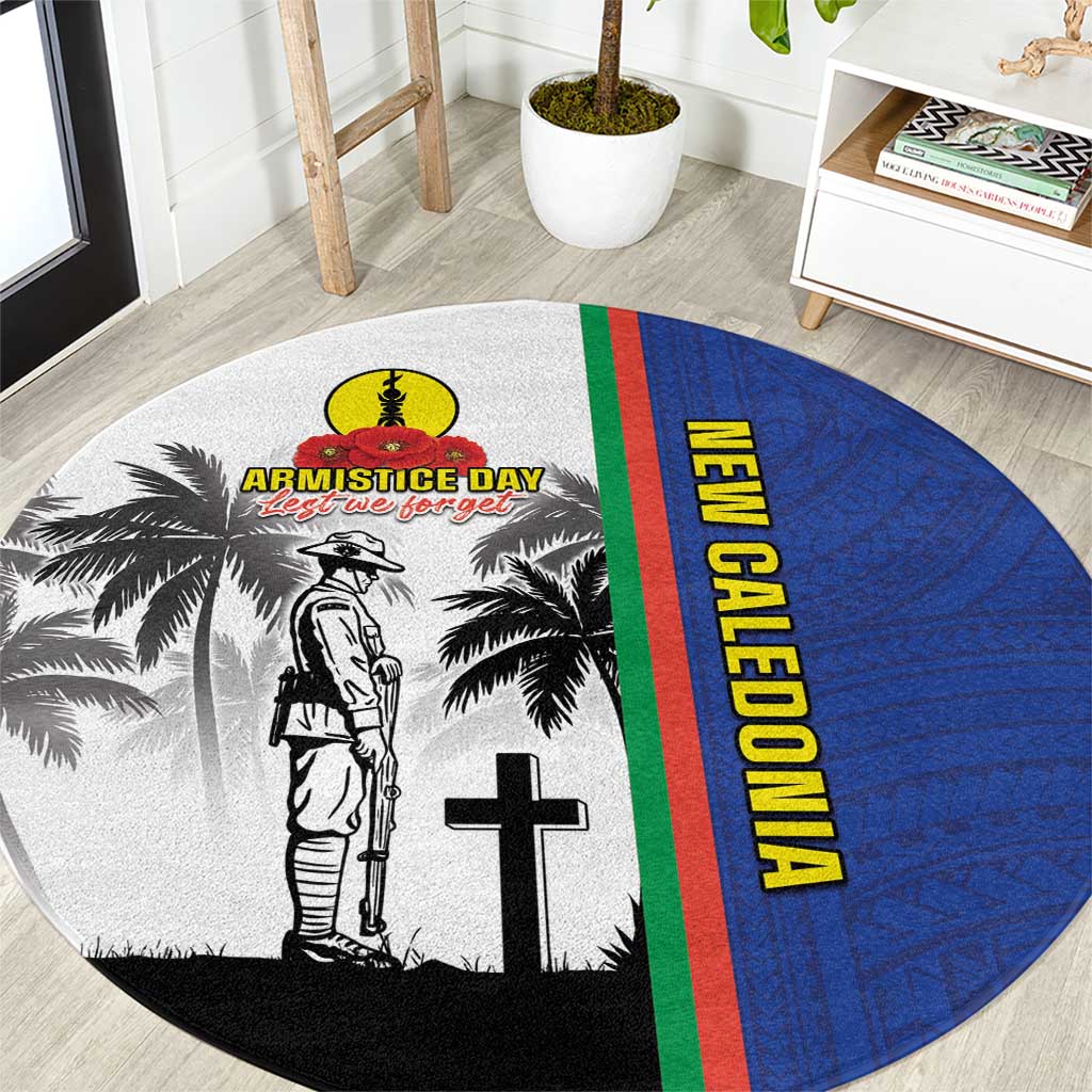 New Caledonia Armistice Day Round Carpet Lest We Forget Flag Style