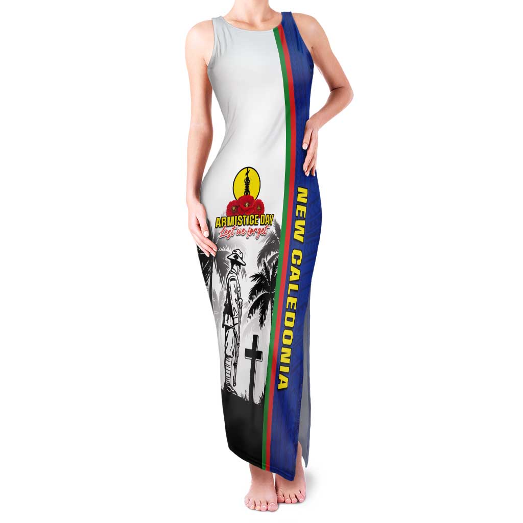 New Caledonia Armistice Day Tank Maxi Dress Lest We Forget Flag Style