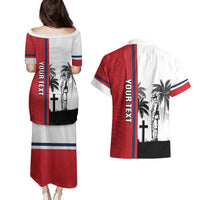 Wallis and Futuna Armistice Day Couples Matching Puletasi and Hawaiian Shirt Lest We Forget Flag Style