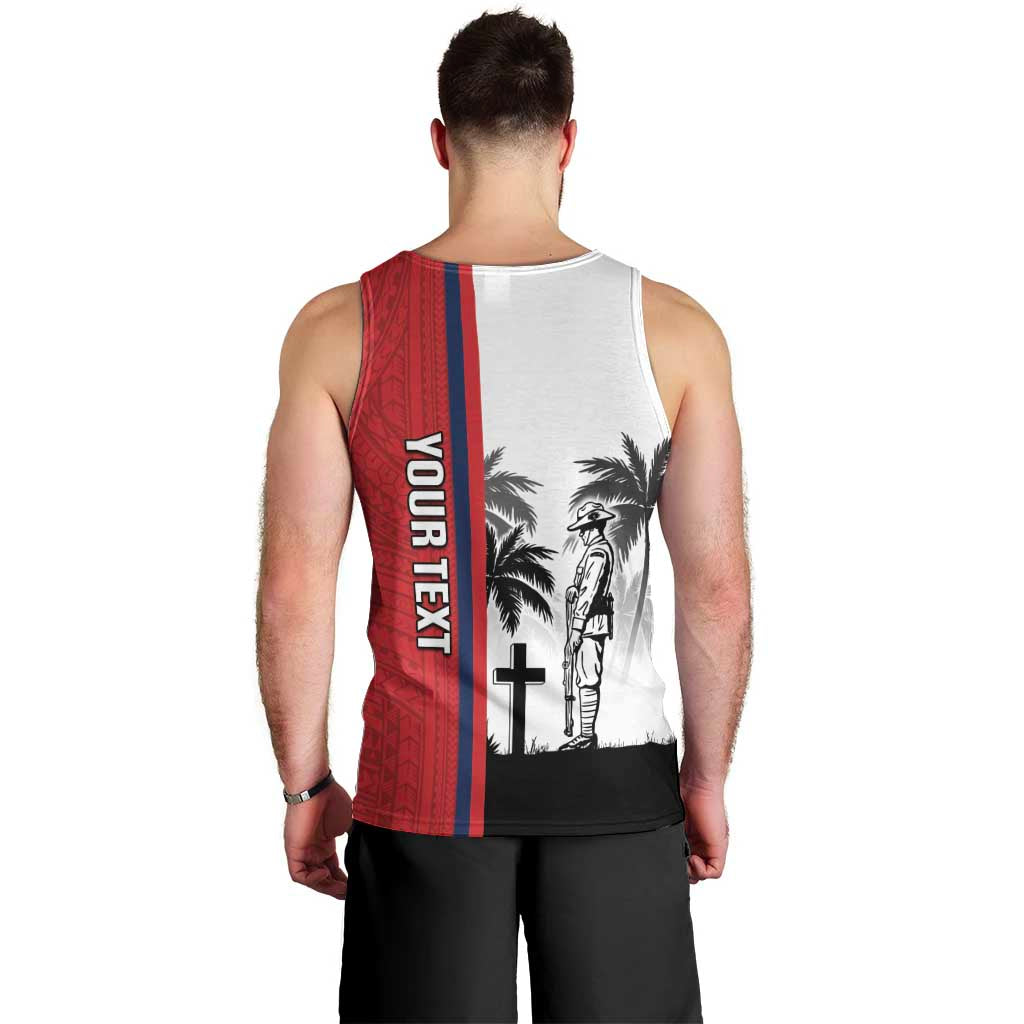 Wallis and Futuna Armistice Day Men Tank Top Lest We Forget Flag Style