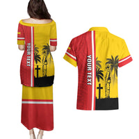 Marquesas Islands Armistice Day Couples Matching Puletasi and Hawaiian Shirt Lest We Forget Flag Style