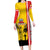 Marquesas Islands Armistice Day Long Sleeve Bodycon Dress Lest We Forget Flag Style