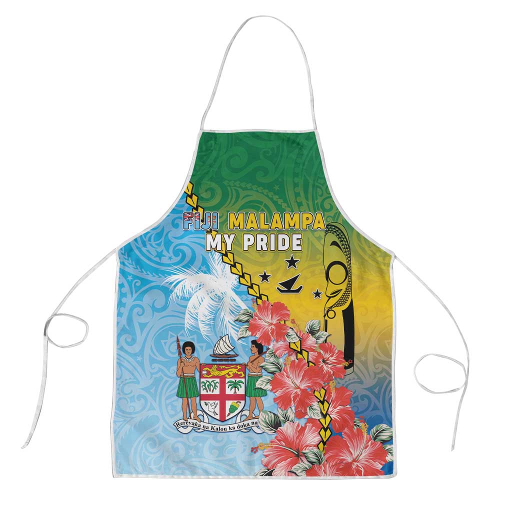 Malampa Fiji Day Apron Tribal Pattern With Tropical Flowers - Polynesian Pride