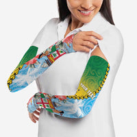 Personalised Malampa Fiji Day Arm Sleeves Tribal Pattern With Tropical Flowers - Polynesian Pride