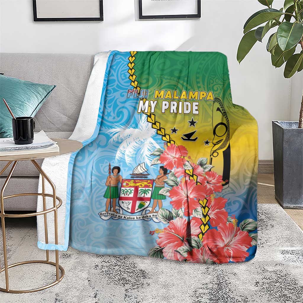 Malampa Fiji Day Blanket Tribal Pattern With Tropical Flowers - Polynesian Pride