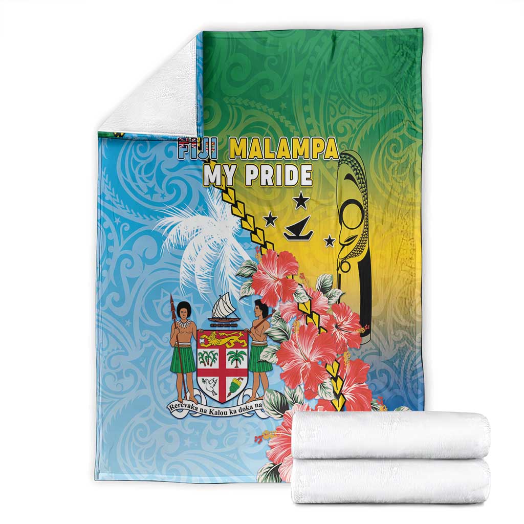 Malampa Fiji Day Blanket Tribal Pattern With Tropical Flowers - Polynesian Pride