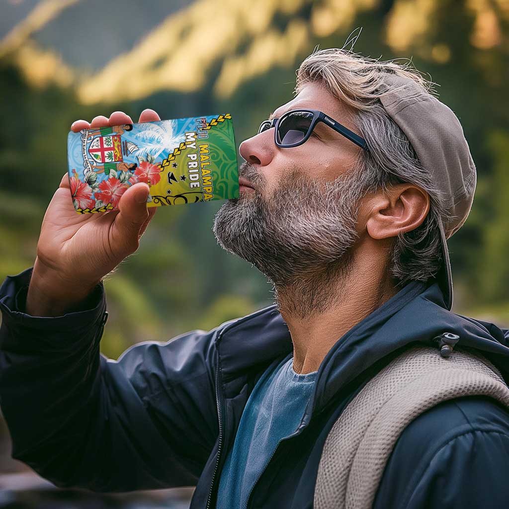 Personalised Malampa Fiji Day 4 in 1 Can Cooler Tumbler Tribal Pattern With Tropical Flowers - Polynesian Pride