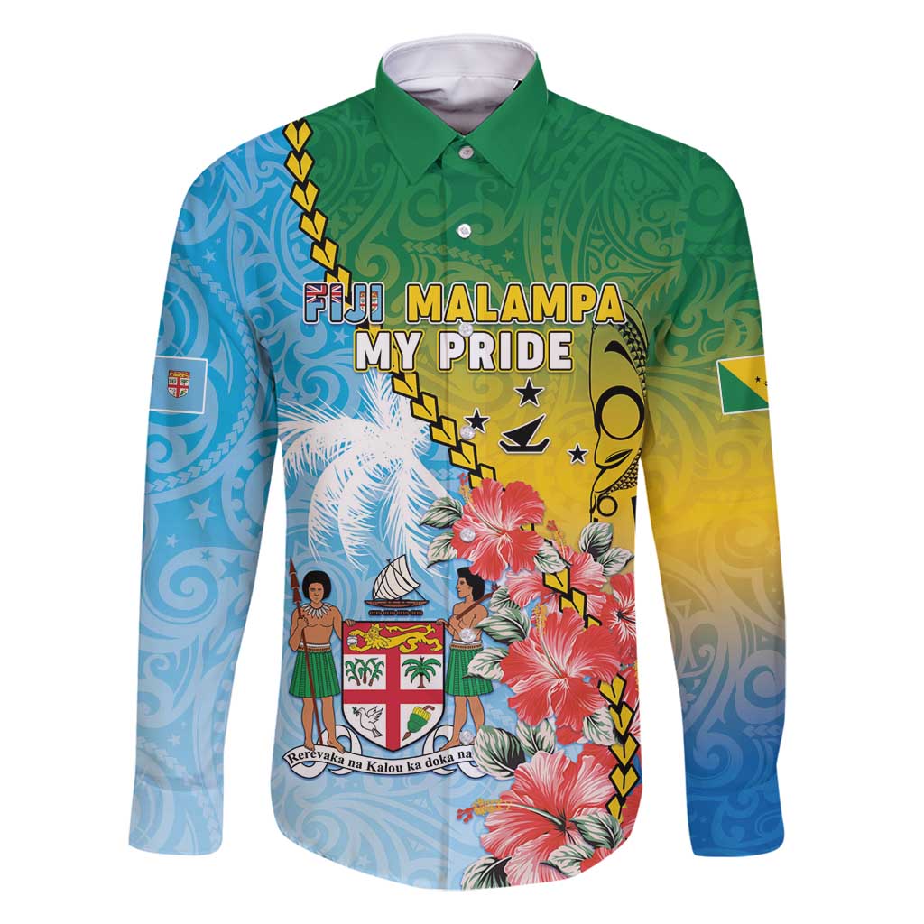 Personalised Malampa Fiji Day Family Matching Mermaid Dress and Hawaiian Shirt Tribal Pattern With Tropical Flowers - Polynesian Pride
