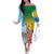 Personalised Malampa Fiji Day Family Matching Off The Shoulder Long Sleeve Dress and Hawaiian Shirt Tribal Pattern With Tropical Flowers - Polynesian Pride