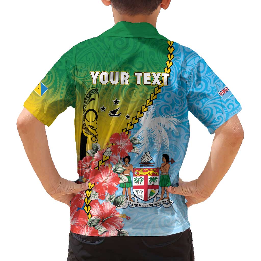 Personalised Malampa Fiji Day Family Matching Summer Maxi Dress and Hawaiian Shirt Tribal Pattern With Tropical Flowers - Polynesian Pride