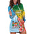 Personalised Malampa Fiji Day Hoodie Dress Tribal Pattern With Tropical Flowers - Polynesian Pride