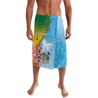 Personalised Malampa Fiji Day Lavalava Tribal Pattern With Tropical Flowers - Polynesian Pride