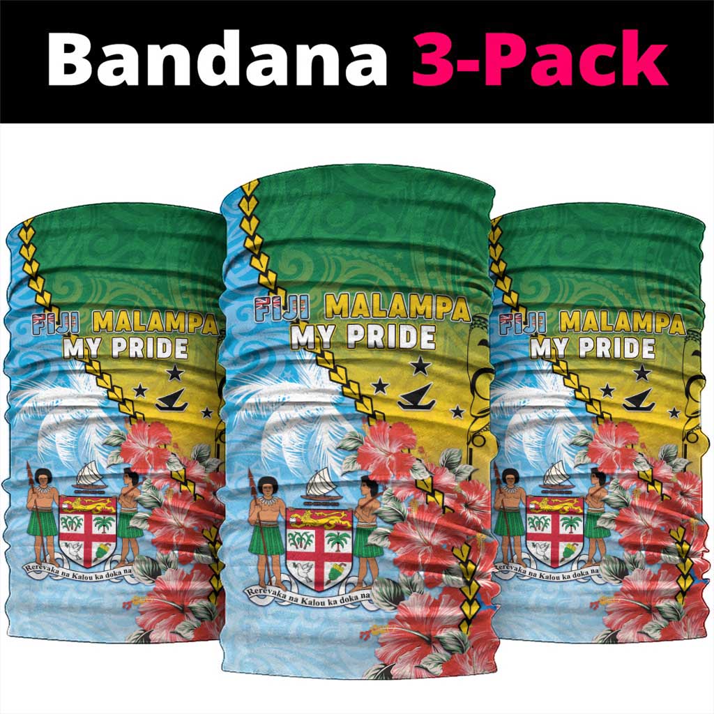 Malampa Fiji Day Neck Gaiter Tribal Pattern With Tropical Flowers - Polynesian Pride