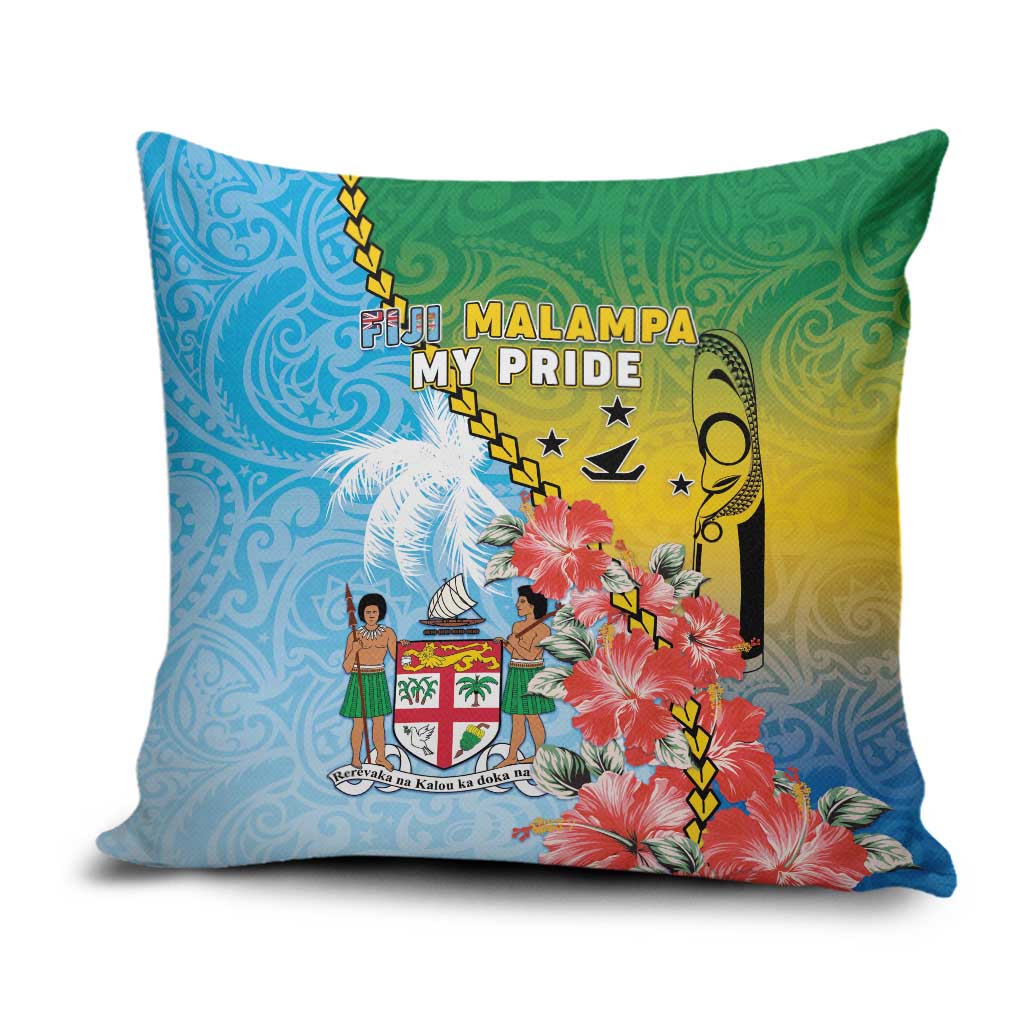 Malampa Fiji Day Pillow Cover Tribal Pattern With Tropical Flowers - Polynesian Pride