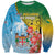 Personalised Malampa Fiji Day Sweatshirt Tribal Pattern With Tropical Flowers - Polynesian Pride