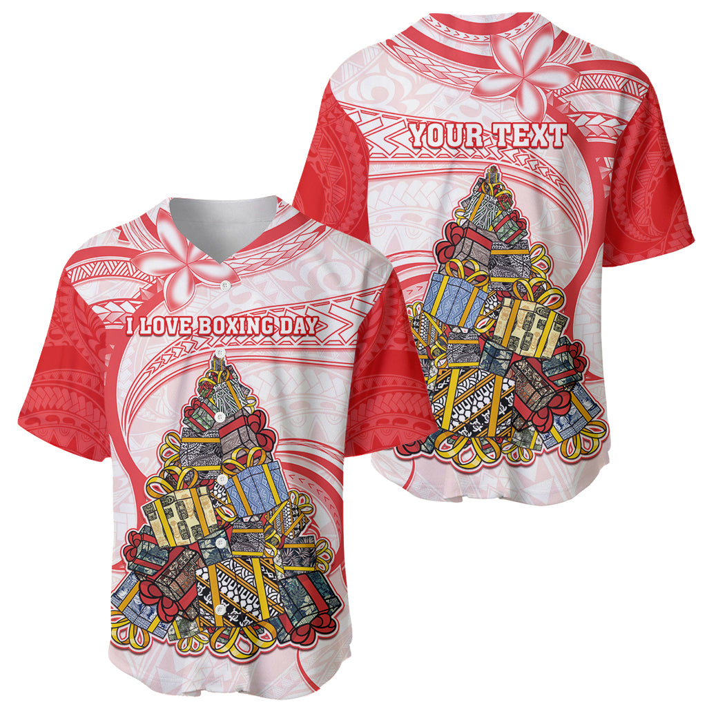 Personalized Happy Boxing Day Baseball Jersey Polynesian Gift Boxes Christmas Tree LT05 - Polynesian Pride