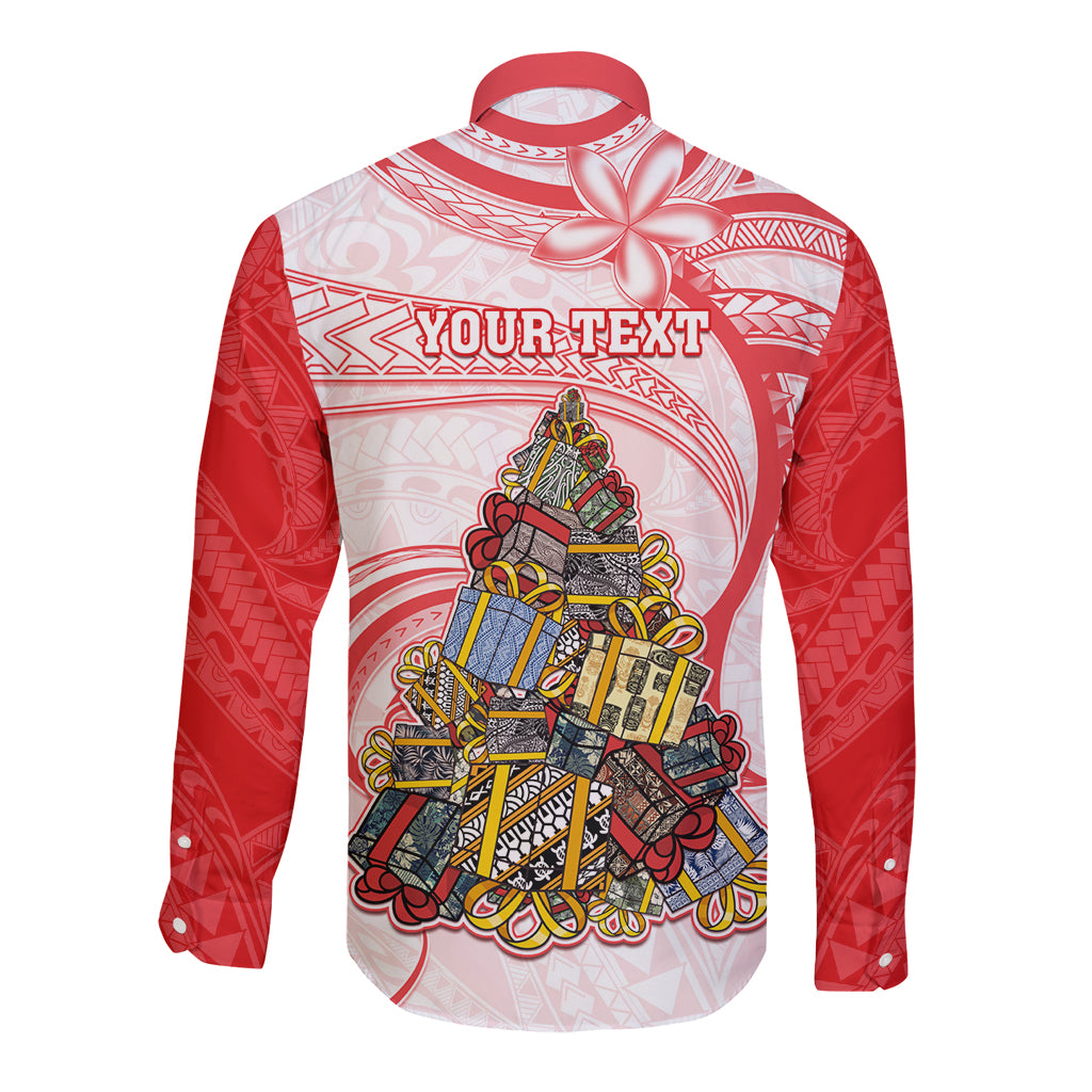 Personalized Happy Boxing Day Long Sleeve Button Shirt Polynesian Gift Boxes Christmas Tree LT05 - Polynesian Pride