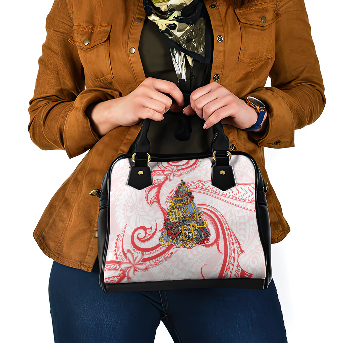 Happy Boxing Day Shoulder Handbag Polynesian Gift Boxes Christmas Tree LT05 - Polynesian Pride