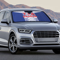Rugby Toa Samoa Auto Sun Shade Samoan Tatau Blue Version LT05 - Polynesian Pride