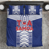 Rugby Toa Samoa Bedding Set Samoan Tatau Blue Version LT05 Blue - Polynesian Pride