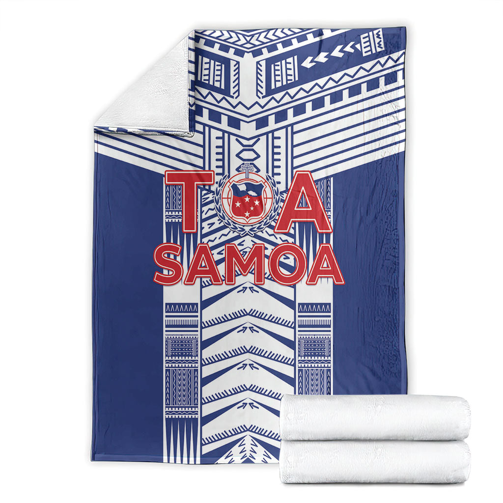 Rugby Toa Samoa Blanket Samoan Tatau Blue Version LT05 - Polynesian Pride