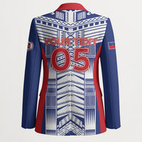 Custom Rugby Toa Samoa Blazer Samoan Tatau Blue Version LT05 - Polynesian Pride