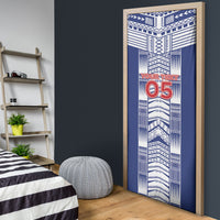 Custom Rugby Toa Samoa Door Cover Samoan Tatau Blue Version LT05 - Polynesian Pride