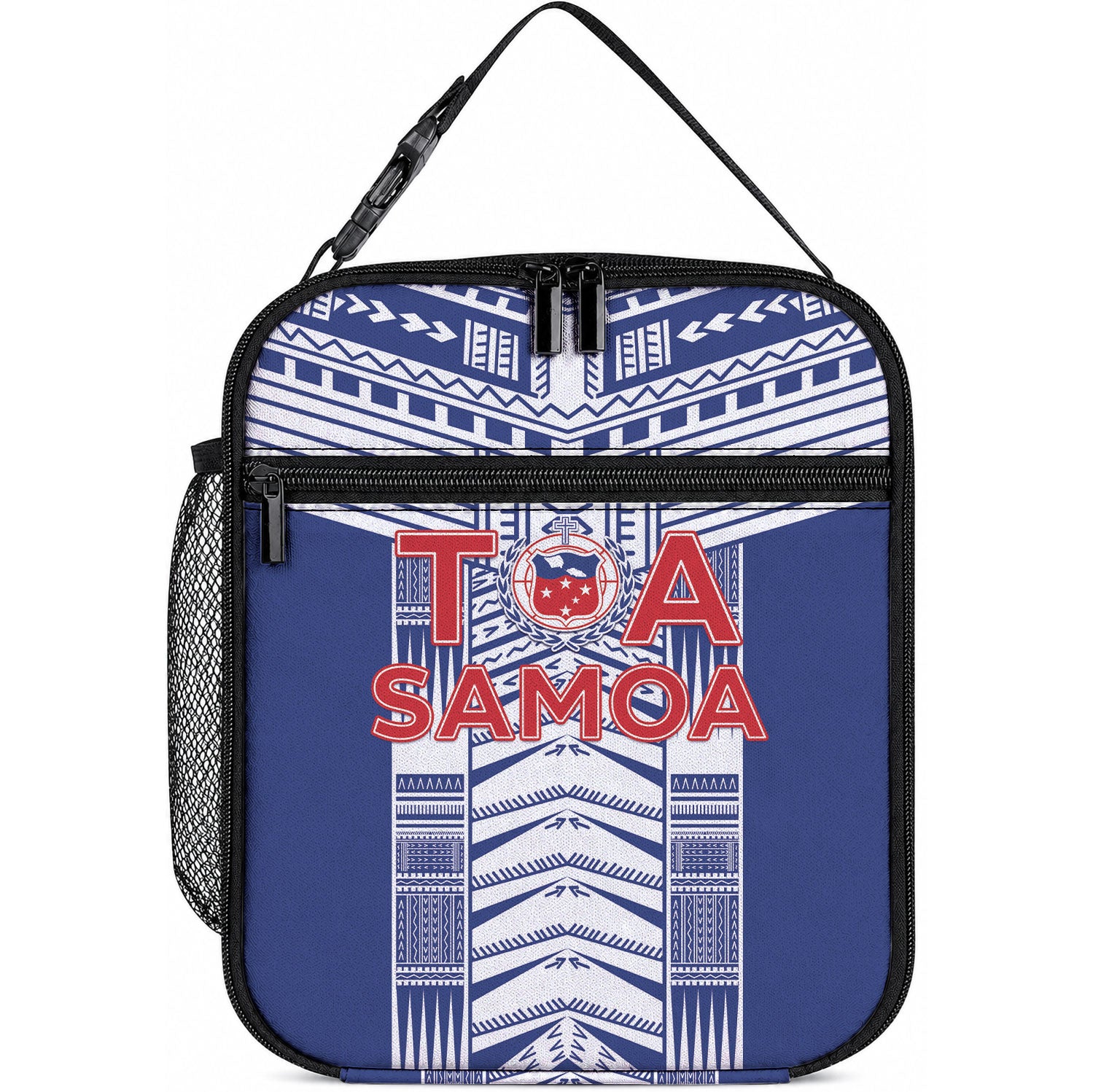 Rugby Toa Samoa Lunch Bag Samoan Tatau Blue Version LT05 10.2 × 8.3 × 4.3 inch Blue - Polynesian Pride