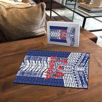 Rugby Toa Samoa Puzzle Samoan Tatau Blue Version LT05 - Polynesian Pride