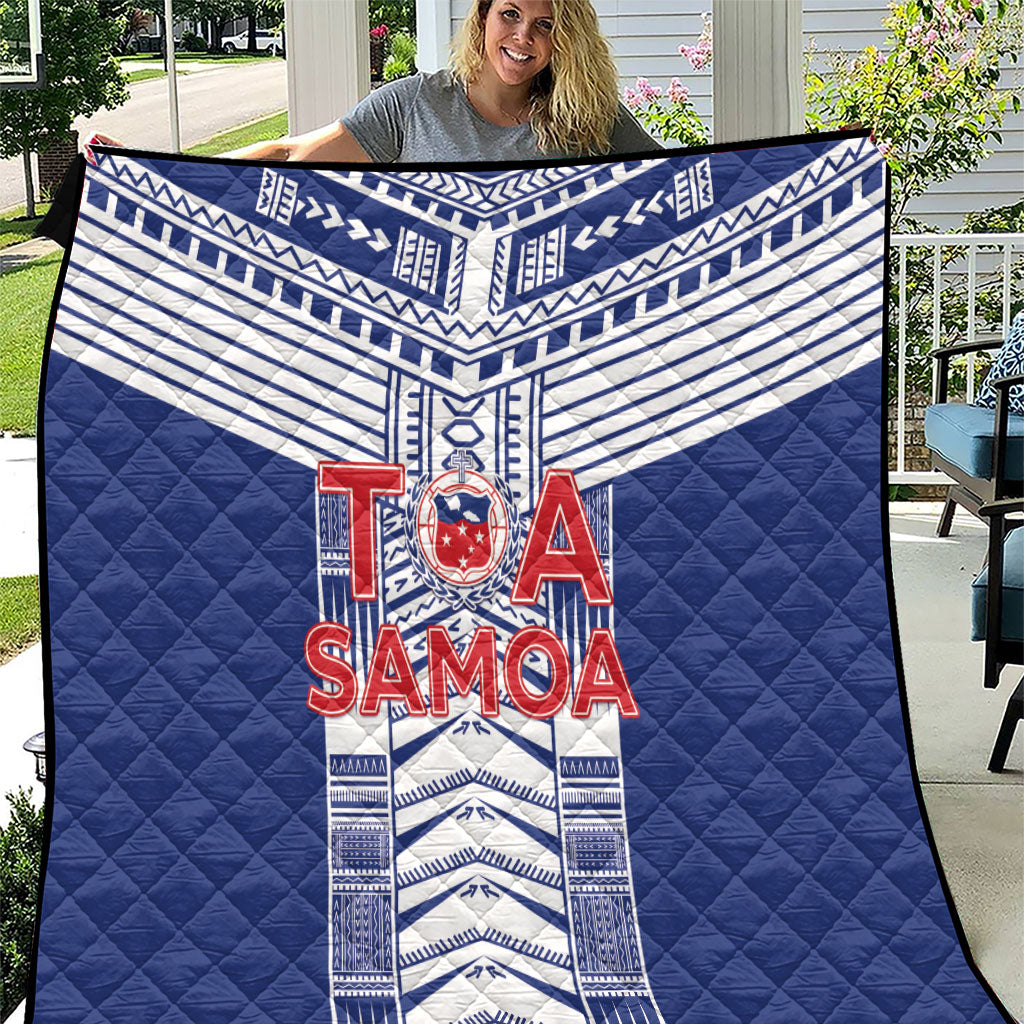 Rugby Toa Samoa Quilt Samoan Tatau Blue Version LT05 Blue - Polynesian Pride