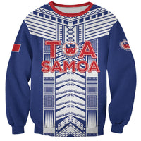 Custom Rugby Toa Samoa Sweatshirt Samoan Tatau Blue Version LT05 Unisex Blue - Polynesian Pride